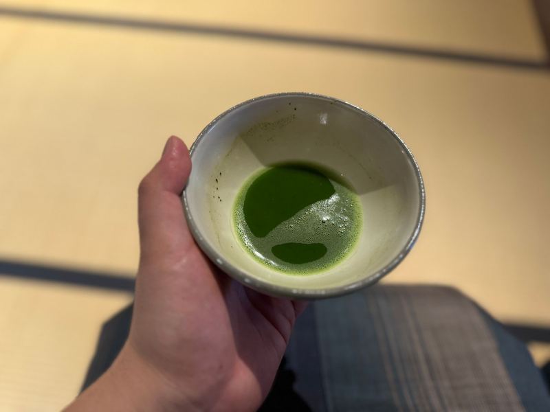Rows of tea bushes at a matcha farm in Uji during the spring harvest