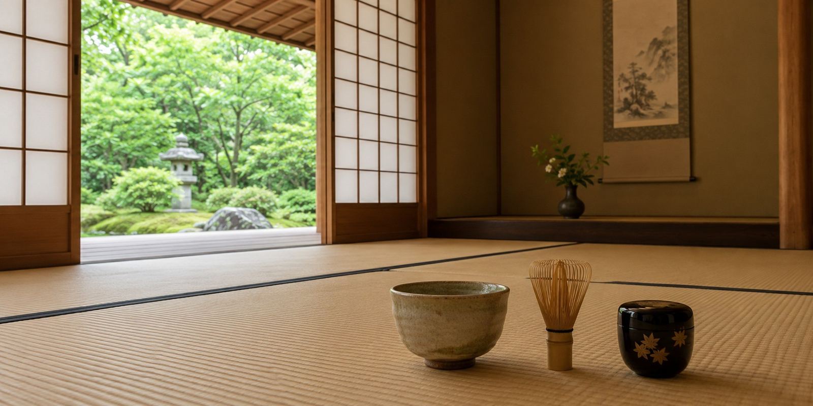 Tea ceremony in a tatami room at a prestigious Kyoto Zen temple