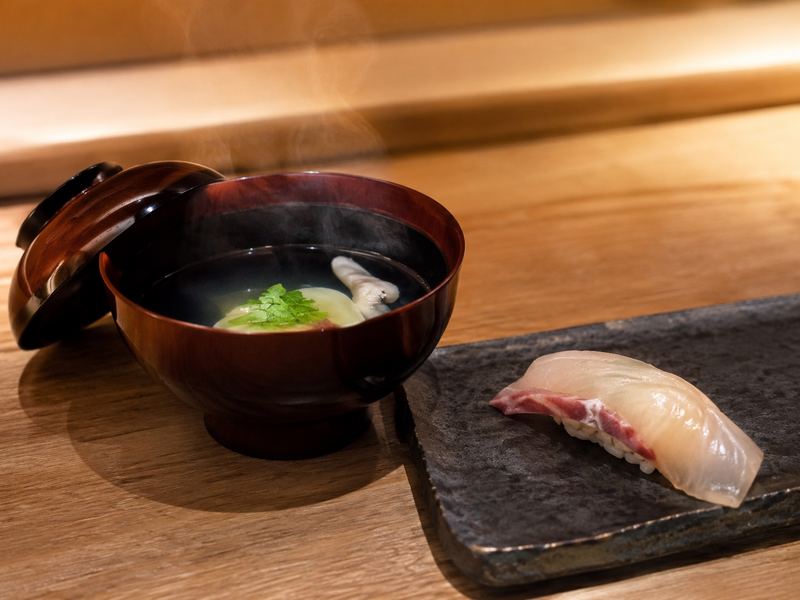 Sushi and fresh seafood at Tsukiji market during the year-end rush